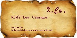 Kléber Csongor névjegykártya